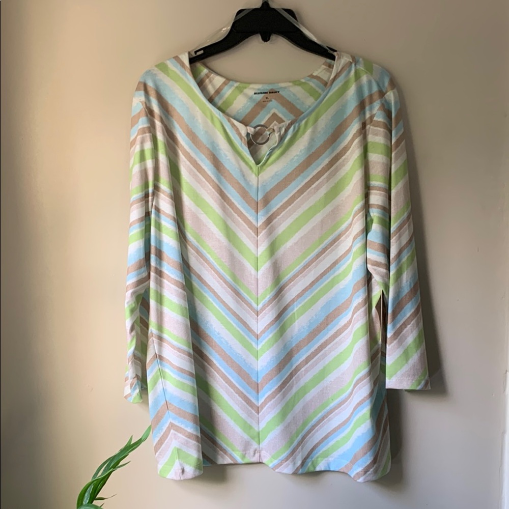 Allison Daley Striped Top with Ring Detail